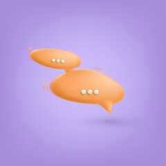 3d speech bubble. Render vector icon. Chat, message