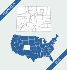 Fototapeta na wymiar Connecticut county on USA map