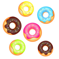 Fototapeta premium colorful donuts isolated on background 