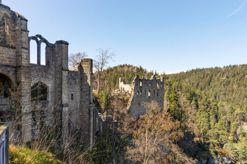 Fototapeta na wymiar Ruined monastery on the mountain Oybin. Saxony. Germany. Europe