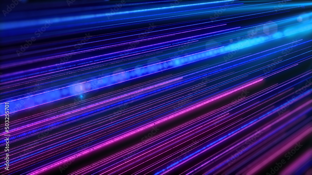 Aufkleber abstract technology big data colorful glow brightness neon lines. futuristic depth of field, blur, p