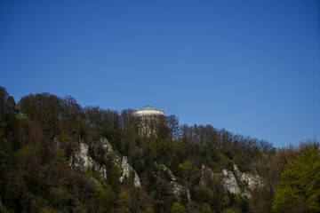 Danube breakthrough from Kelheim to Weltenburg monastery with rocks and the current of the Danube