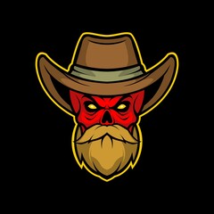 skull cowboy esport logo