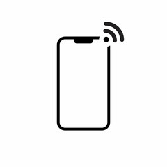 Wifi signal icon on smartphone. Wireless sign symbol vector