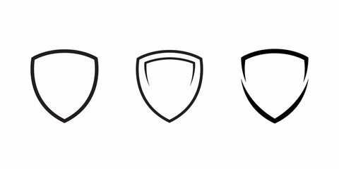 Shield icon set collection. Defense, guard, protection sign symbol vector