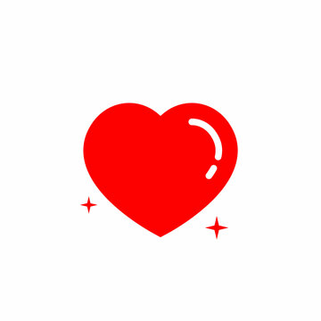 Heart, love icon vector in flat style