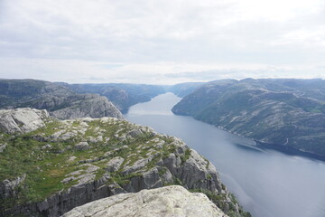 Beautiful scenery of preikestolen, Norway.