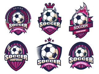 Illustration of modern soccer logo set © soponpotsit