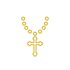 Christian cross on chain icon isolated on white background