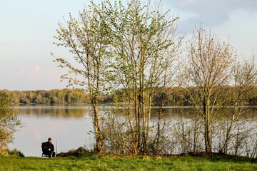 person on the lake