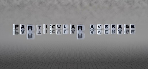 particular average word or concept represented by black and white letter cubes on a grey horizon...