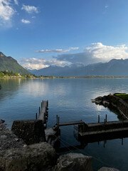 lake and mountains