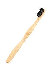 Bamboo toothbrush. toothbrush on a white background. Oral health. Personal hygiene.