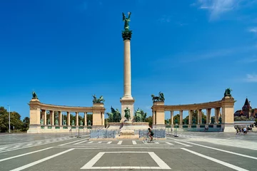 Rolgordijnen Budapest, Heroes Square, Hősök tere, historical statue, Unesco, Hungary © Radek
