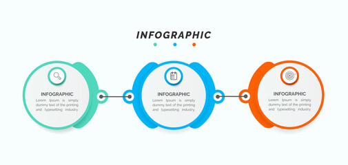 	
Business data visualization. Process chart. Abstract elements of graph, diagram with steps, infographic template with 3 options. Vector illustration.