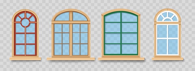 Arch wood windows
