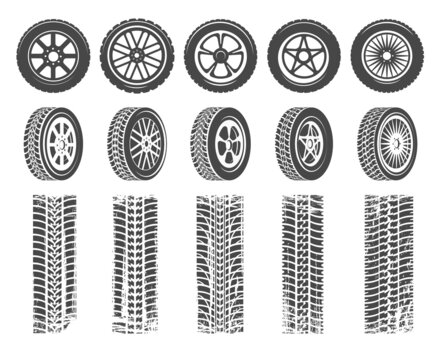 Tires disks silhouettes