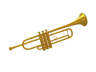 Fototapeta na wymiar trumpet isolated on white background