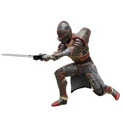 Medieval knight in armor isolated white background 3d illustration