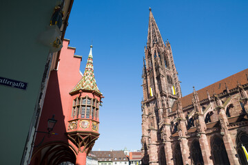 Fototapeta premium Freiburger Münster und Historisches Kaufhaus