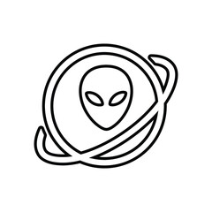 Alien, galaxy, science, experiment icon. Outline vector art.