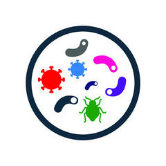 Bacteria, virus icon. Simple editable vector isolated on a white background.