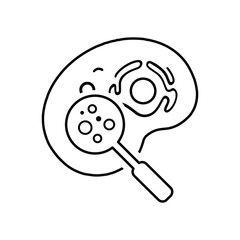 Biology, science, research icon. Outline vector art.