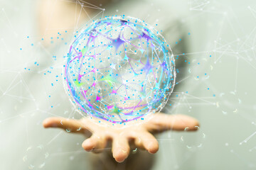 Abstract network of physical devices on the Internet using a network connection with statistics...