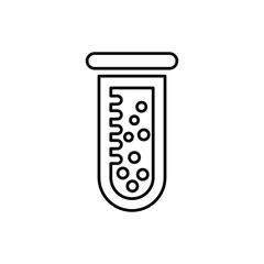 Test tube, research icon. Outline vector art.