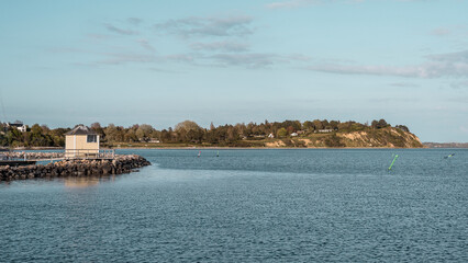 the inlet to Lynaes harbor in Denmark