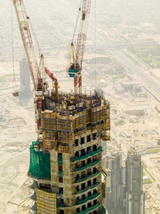 Aerial view of tower construction