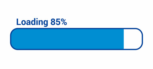Obraz premium progress loading bar 85 percent (85%) on white background