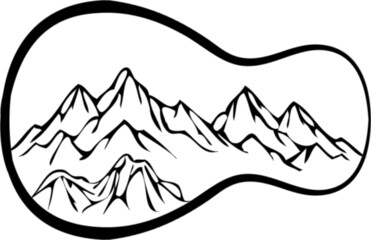 Fototapeta premium mountains in the guitar box vector svgs cut file cricut silhouette and for t-shirts