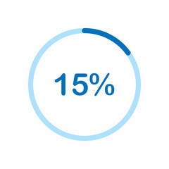 pie chart circle percentage diagram 15 percent (15%) for ui web and graphic design vector illustration