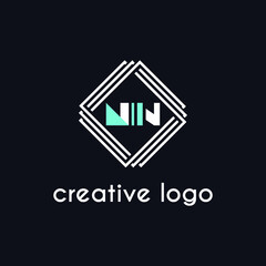 creative letter nn for logo company design