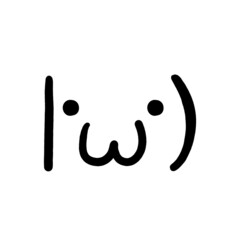 Drawn by hand kaomoji / text japanese emoji. Look from corner