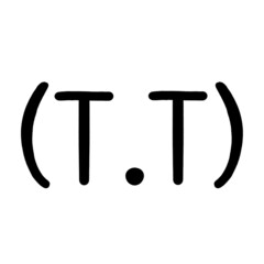 Drawn by hand kaomoji / text japanese emoji. Tears