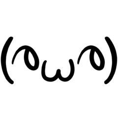 Drawn by hand kaomoji / text japanese emoji. Smile