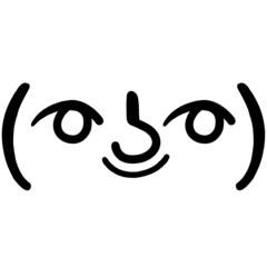 Drawn by hand kaomoji / text japanese emoji. Face