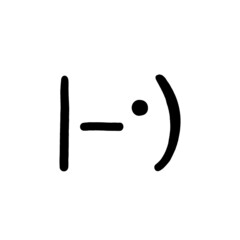 Drawn by hand kaomoji / text japanese emoji. Look from corner / shock