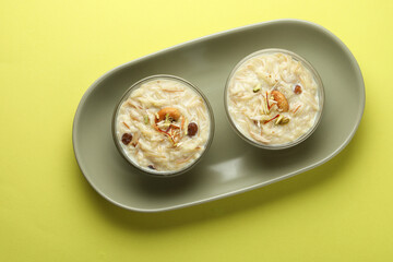 Semiya payasam or shewai or sewai Khir or seviyan Kheer is a Indian sweet made with vermicelli, milk, ghee, sugar or jaggery, raisins and nuts