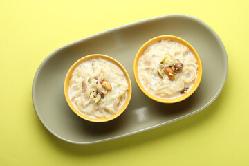 Semiya payasam or shewai or sewai Khir or seviyan Kheer is a Indian sweet made with vermicelli, milk, ghee, sugar or jaggery, raisins and nuts