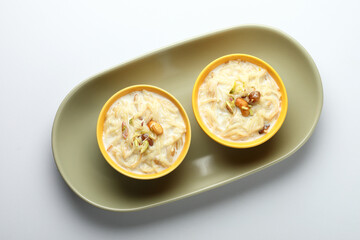 Semiya payasam or shewai or sewai Khir or seviyan Kheer is a Indian sweet made with vermicelli, milk, ghee, sugar or jaggery, raisins and nuts