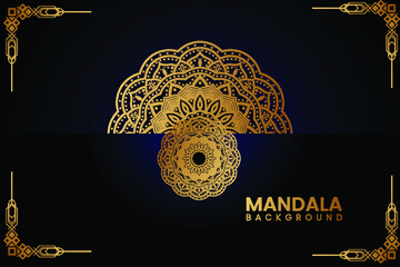 Elegant Luxury mandala background with gold decorations
