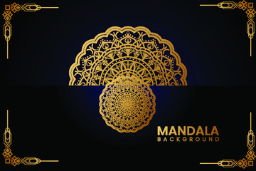 Elegant Luxury mandala background with gold decorations