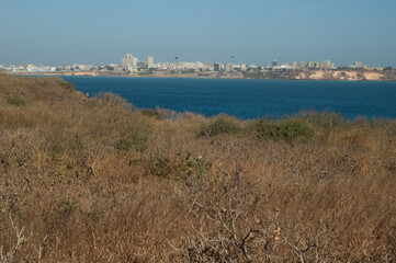 Sarpan Island and Dakar in the background. Iles de la Madeleine National Park. Dakar. Senegal. © Víctor