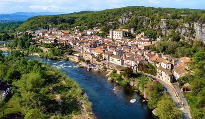Vogue village on Ardeche river, France