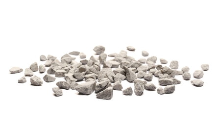 Decorative rocks pile isolated on white 