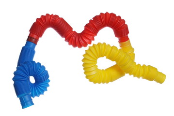 New colorful plastic pipe isolated on white 