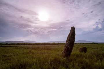 the idol stone is an idol on the big Salbyk mound in Khakassia, Russia, the place of power of ancient shamans religion